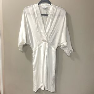 100% Silk White Sheer Dress